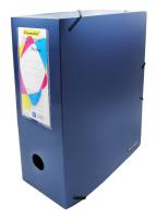 Папка архивная на резинке Silwerhof Perlen 311915-74 полипропилен 1мм корешок 100мм A4 синий металлик