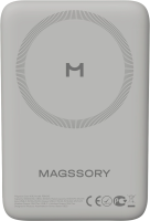 Мобильный аккумулятор Magssory PBN013t 10000mAh QC/PD 15W 3A USB-C беспров.зар. титановый