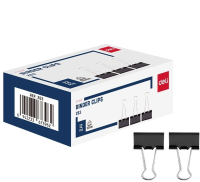 Зажимы Deli EZ63 металл 32мм черный (упак.:12шт) картонная коробка