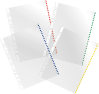 Папка-вкладыш Silwerhof SD-EDGE глянцевые A4 полипропилен 30мкм цветной ассорти край (упак.:50шт)