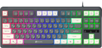 Клавиатура Оклик 711G серый/белый USB Multimedia for gamer LED (1790385) кабель 1.5м