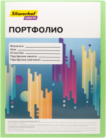 Папка-портфолио с 40 прозр.вклад. Silwerhof Create SCR-P40GRN A4 пластик 0.7мм карм.на лиц.стор. зеленый