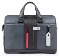 Сумка мужская Piquadro Urban CA3339UB00/GRN с отделением для ноутбука 15.6" серая/черная натур.кожа