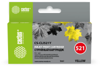 Картридж струйный Cactus CS-CLI521Y желтый (9мл) для Canon Pixma MP540/MP550/MP620/MP630/MP640/MP660/MP980/MP990/iP3600/iP4600/iP4700/MX860 с чипом