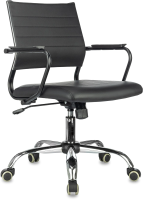 Кресло Бюрократ CH Balance-Low SL PU Line черный экокожа низк.спин. крестов. металл хром