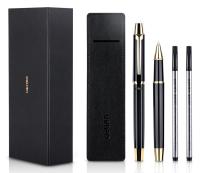 Ручка гелев. Deli S158 черный d=0.5мм черн. черн. подар.кор. стреловидный пиш. наконечник линия 0.35мм кругл. 3 ручки