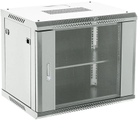 Шкаф коммутационный Rexant (04-0954-111) настенный 9U 400x542мм пер.дв.стекл серый 230град. металл
