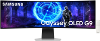 Монитор Samsung 49" Odyssey OLED G9 S49DG952SMXUE серебристый OLED LED 32:9 HDMI M/M матовая HAS 1000000:1 250cd 178гр/178гр 5120x1440 240Hz FreeSync Premium Pro DP DQ USB 12.6кг