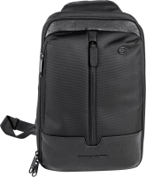 Рюкзак слинг мужской Piquadro Marcel CA6448W138/N черный нейлон/натур.кожа