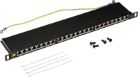 Патч-панель Lanmaster LAN-PPC24S6A 19" 0.5U 24xRJ45 кат.6A STP