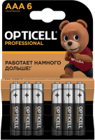 Батарея Opticell Professional LR03 AAA (6шт) блистер