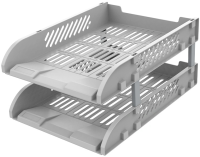 Лоток горизонтальный Deli E9212 GREY сборный для бумаг 325x241x155мм серый пластик (упак.:2шт) пластиковый пакет