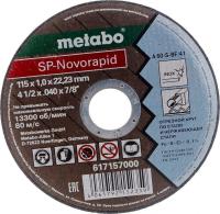 Диск отрезной по мет. Metabo SP-Novorapid (617157000) d=115мм d(посад.)=22.2мм (угловые шлифмашины) (упак.:1шт)
