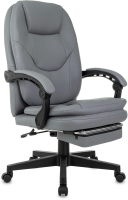 Кресло руководителя Бюрократ CH-868N-F серый экокожа крестов. пластик подст.для ног