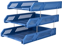 Лоток горизонтальный Deli E9209 для бумаг 268х336х118мм ассорти