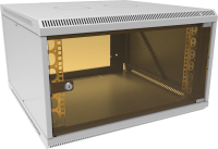 Шкаф коммутационный Suprlan (05-1066) настенный 6U 600x600мм пер.дв.стекл направл.под закл.гайки 70кг светло-серый 535мм 19.37кг 360мм металл