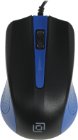 Мышь Оклик 225M черный/синий оптическая 1200dpi USB 3but (288233)