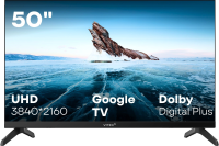 Телевизор LED Vitek 50" VT-50UBS410 Google TV Frameless черный 4K Ultra HD 60Hz MEMC DVB-T DVB-T2 DVB-C DVB-C2 DVB-S DVB-S2 USB WiFi Smart TV