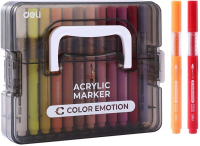 Набор маркеров Deli EC194-24 Color Emotion круг. пулевидный пиш. наконечник 24цв. ассорти (24шт.) пластиковая коробка