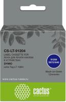 Картридж ленточный Cactus CS-LT-91204 91204 черный на зеленом 12x4 для Dymo Letra Tag LT-100H без чипа