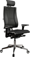 Кресло руководителя эргономичное Метта Yoga 4DF B2-14D - YM93+Infinity черный сиденье черный сет./экокожа с подголов. крестов. алюминий хром