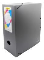 Папка архивная на резинке Silwerhof Гальвано 311915-77 полипропилен 1мм корешок 100мм A4 серебристый металлик