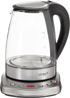 Чайник электрический Vitek VT-WK1075 1.7л. 1800Вт серебристый/черный корпус: металл/пластик