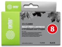 Картридж струйный Cactus CS-CLI8BK CLI-8BK черный (12мл) для Canon MP470/MP500/MP530/MP600/MP800/MP810/MP830/MP970 с чипом
