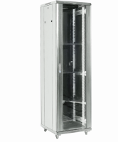 Шкаф коммутационный Rexant (04-2766-211) напольный 27U 600x600мм пер.дв.стекл металл 2 бок.пан. направл.под винты 800кг серый 56кг 230град. 1387мм IP20 сталь