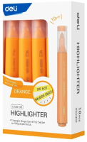 Текстовыделитель Deli EU12S-OR скошенный пиш. наконечник 1-5мм оранжевый коробка картонная