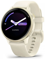 Смарт-часы Garmin Vivoactive 6 42мм 1.2" AMOLED корп.бежевый рем.бежевый разм.брасл.:125-190мм (010-02985-01)
