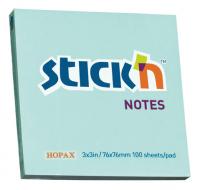 Блок самоклеящийся бумажный Stick`n 21149 76x76мм 100лист. 70г/м2 пастель голубой