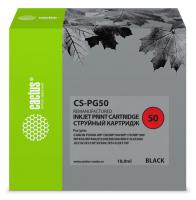 Картридж струйный Cactus CS-PG50 PG-50 черный (18мл) для Canon Pixma MP150/MP160/MP170/MP180/MP450/MP460/iP2200/MX300/MX310/JX200/JX210/JX210p/JX500/JX510/JX510P с чипом