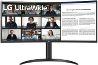 Монитор LG 34" UltraWide 34WR55QK-B черный VA LED 21:9 HDMI матовая HAS 300cd 178гр/178гр 3440x1440 100Hz DP Ultra WQHD USB 6.9кг