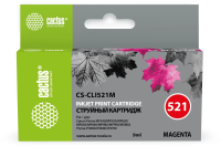Картридж струйный Cactus CS-CLI521M пурпурный (9мл) для Canon Pixma MP540/MP550/MP620/MP630/MP640/MP980/MP990/MX860/iP3600/iP4600/iP4700 с чипом