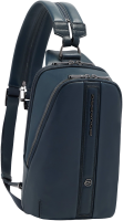 Рюкзак слинг мужской Piquadro Victor CA7174W143/BLU синий натур.кожа