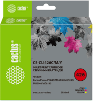 Картридж струйный Cactus CS-CLI426C/M/Y CLI-426 голубой/пурпурный/желтый набор (27мл) для Canon MG5140/5240/6140/8140/MX884 с чипом