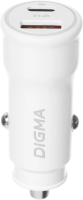 Автомобильное зар./устр. Digma DGC2С 20W 3A (PD+QC) USB-C/USB-A белый (DGC2C0HX12WH)
