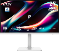 Монитор MSI 27" Pro MAX 271QPHW E14 белый IPS LED 4ms 16:9 HDMI M/M матовая HAS Piv 1500:1 300cd 178гр/178гр 2560x1440 144Hz DP Quad 2K (1440p) USB 5.85кг