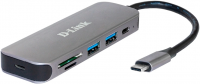 Разветвитель USB 3.0 D-Link DUB-2325 3порт. черный (DUB-2325/A2A)