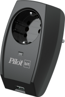 Сетевой фильтр Pilot Bit (USB) (1 розетка) черный (коробка)