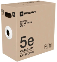 Кабель информационный Rexant 01-0049-R кат.5E U/UTP 4 пары 24AWG нг(А)-HF внутренний 305м оранжевый