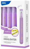 Текстовыделитель Deli EU12S-PR скошенный пиш. наконечник 1-5мм фиолетовый коробка картонная