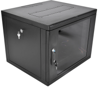 Шкаф коммутационный ЦМО (ШРН-М-9.500-9005) настенный 9U 600x520мм пер.дв.стекл 130кг черный 456мм 19.35кг 180град. 480мм IP20 сталь