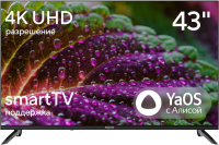 Телевизор LED Hyundai 43" H-LED43BU7012 YaOS Frameless черный/черный 4K Ultra HD 60Hz DVB-T DVB-T2 DVB-C DVB-S DVB-S2 USB WiFi Smart TV