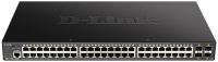 Коммутатор D-Link DGS-1250-52XMP/RU/A1A (L2+) 48x1Гбит/с 4SFP+ 48PoE 370W управляемый