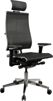 Кресло руководителя эргономичное Метта Yoga 4DF B2-5D - YM93 черный сиденье черный сетка с подголов. крестов. сталь хром
