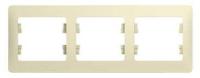 Рамка Schneider Electric Glossa GSL000203 накладная 3x горизонтальный монтаж пластик бежевый