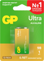 Батарея GP Ultra Alkaline 1604AUA21-5CRSBC1 9V (1шт) блистер