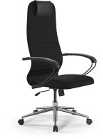 Кресло Метта SU-B-10 черный сиденье черный сетка с подголов. крестов. металл хром